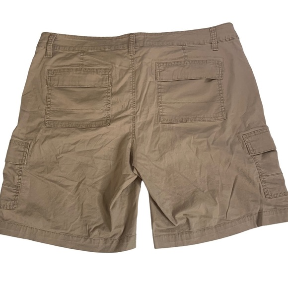 Sonoma Life Womens Cargo Shorts Plus Size 14 Tan Beige Pockets Knee Length - Picture 2 of 11
